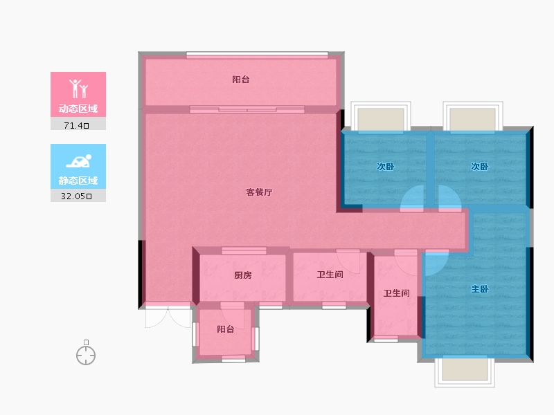 四川省-成都市-香悦府-91.71-户型库-动静分区