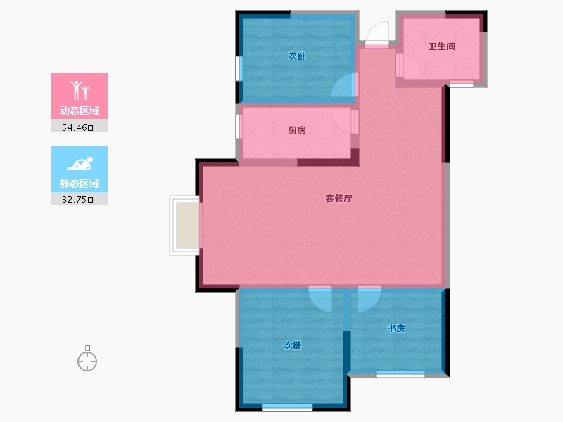 河南省-郑州市-鑫苑府-77.60-户型库-动静分区