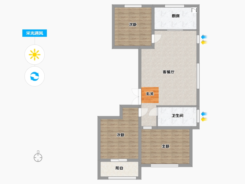 山东省-潍坊市-圣基锦绣和城-94.41-户型库-采光通风