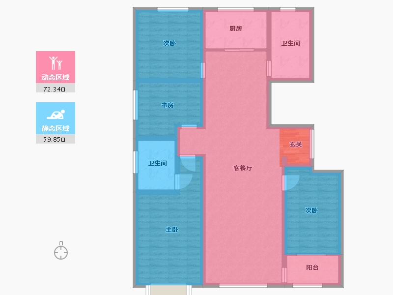 山东省-潍坊市-龙润紫宸华府-118.39-户型库-动静分区