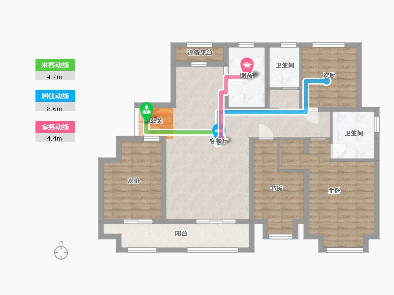 山东省-潍坊市-高新城市广场（备案名中央商务区）-110.85-户型库-动静线