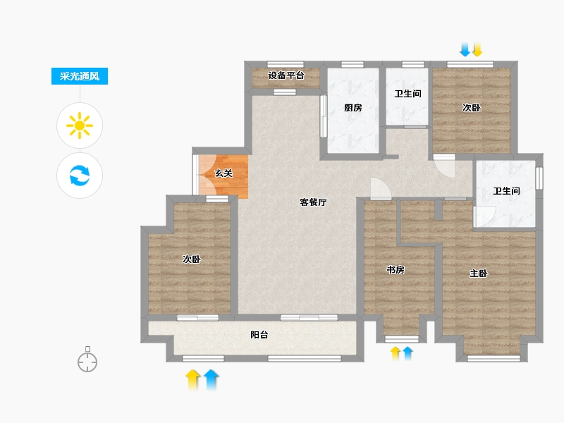 山东省-潍坊市-高新城市广场（备案名中央商务区）-110.85-户型库-采光通风