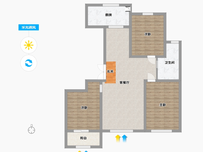 山东省-潍坊市-圣基锦绣和城-99.21-户型库-采光通风