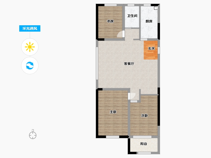 山东省-潍坊市-翔凯文华未来之光-93.60-户型库-采光通风