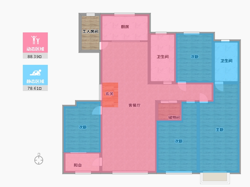 山东省-潍坊市-龙润紫宸华府-155.20-户型库-动静分区