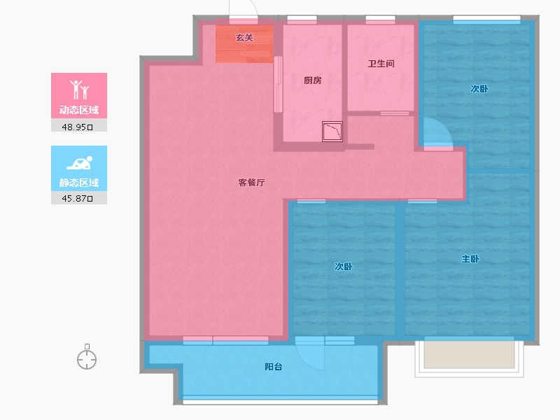 山东省-潍坊市-桃源金茂悦-84.01-户型库-动静分区