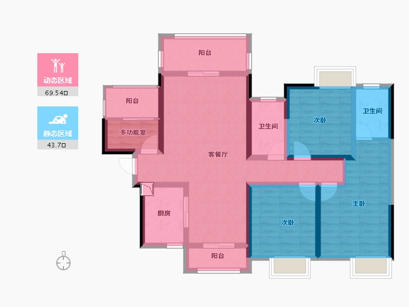 湖南省-株洲市-华晨翡翠湾-99.46-户型库-动静分区