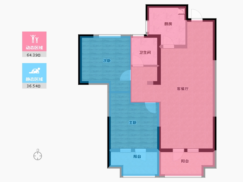 山东省-烟台市-新城明昱锦园-90.00-户型库-动静分区