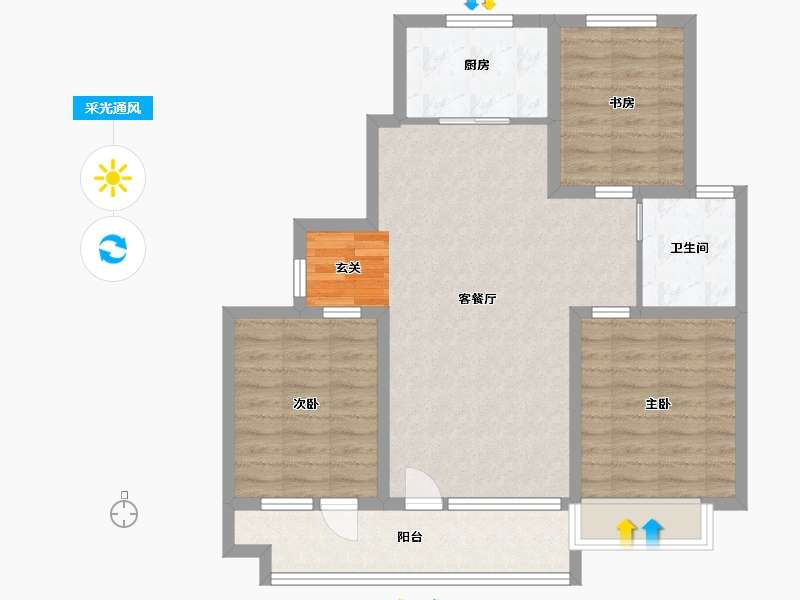 山东省-潍坊市-博裕7号-86.41-户型库-采光通风