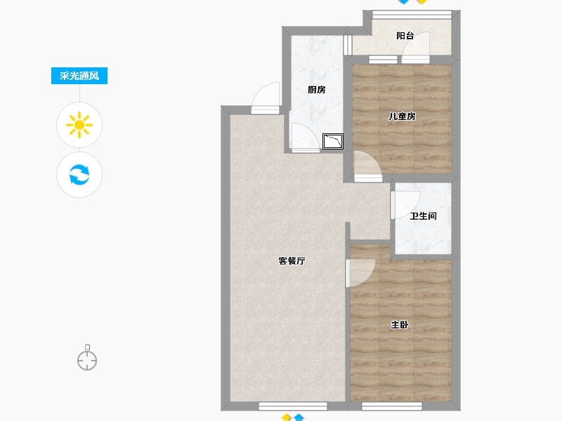 山西省-太原市-海唐广场-56.97-户型库-采光通风