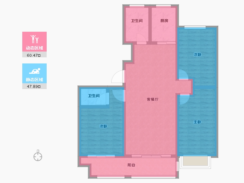 山东省-烟台市-东泰仕林首府-96.80-户型库-动静分区