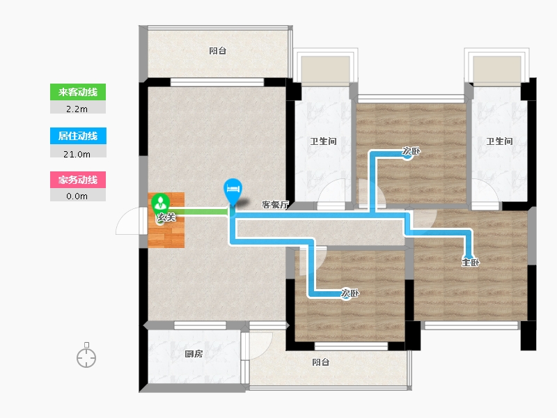 广西壮族自治区-北海市-嘉盛名都五期-86.03-户型库-动静线