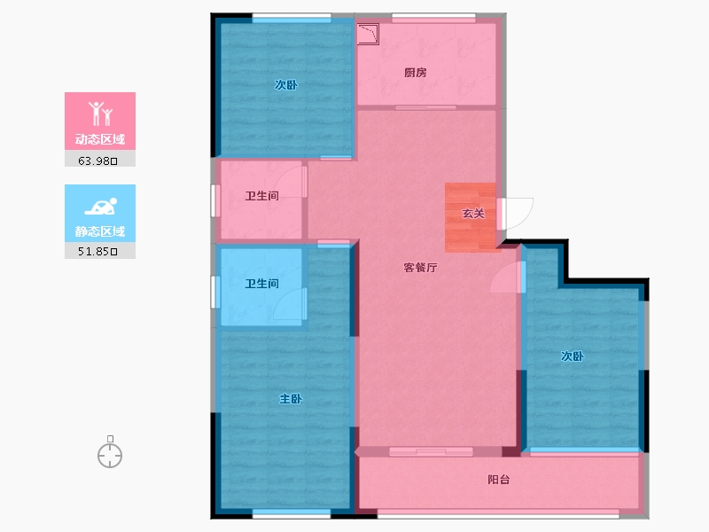 山东省-潍坊市-翔凯文华未来之光-104.80-户型库-动静分区