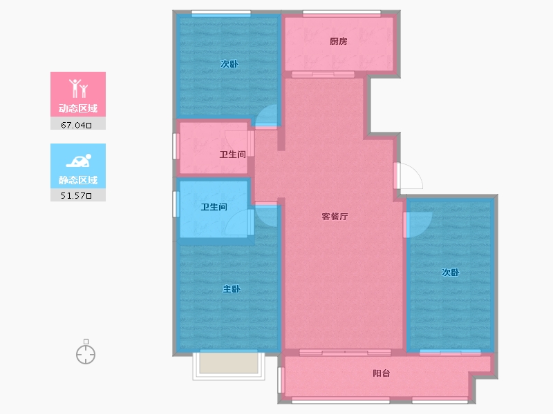 山东省-烟台市-东泰仕林首府-106.41-户型库-动静分区