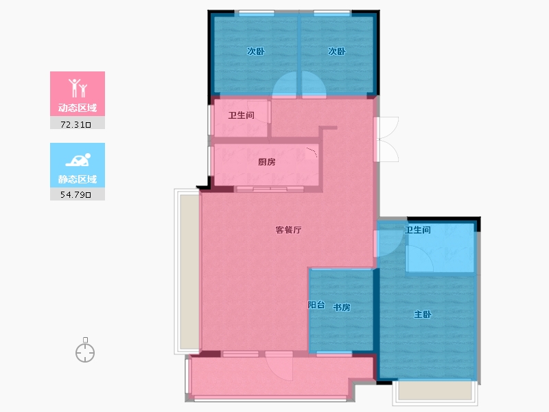 山东省-烟台市-新城明昱锦园-114.40-户型库-动静分区