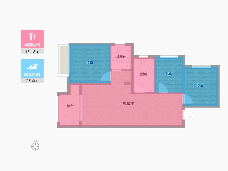 河南省-郑州市-绿都澜湾-61.92-户型库-动静分区