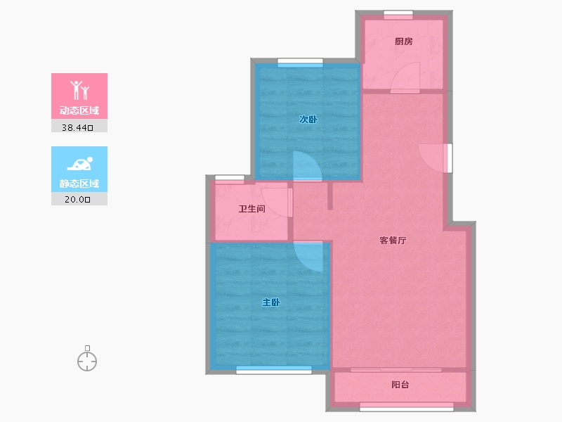 天津-天津市-天津市塘沽万通华府三期-52.74-户型库-动静分区