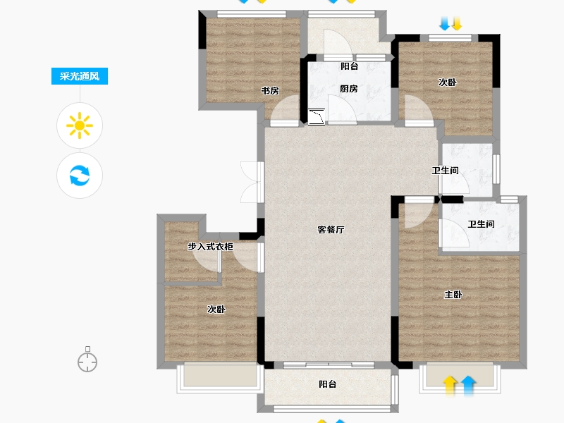 安徽省-滁州市-公园壹号-114.01-户型库-采光通风