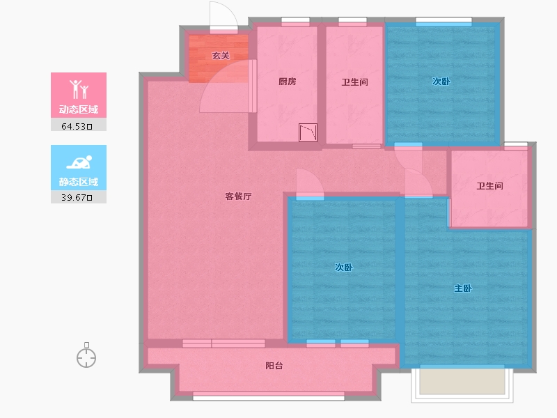 山东省-潍坊市-桃源金茂悦-92.00-户型库-动静分区