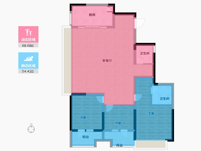 山东省-烟台市-新城明昱锦园-110.40-户型库-动静分区