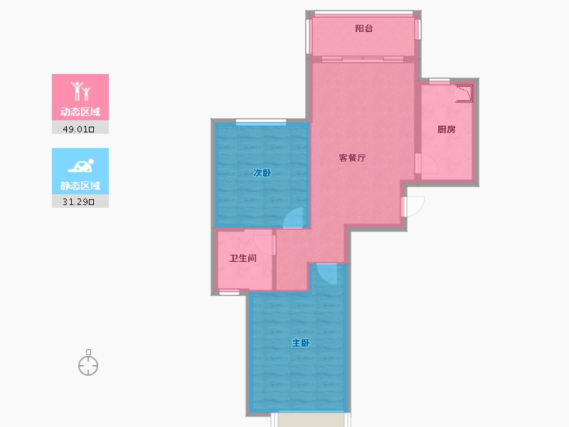 山东省-烟台市-烟台恒大阳光半岛-72.00-户型库-动静分区