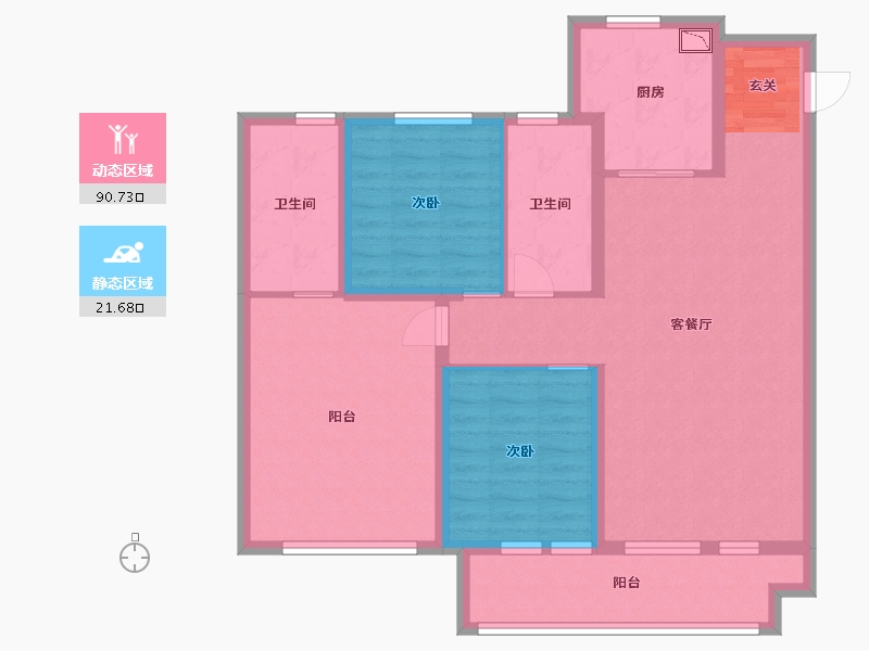 山东省-潍坊市-桃源金茂悦-100.01-户型库-动静分区