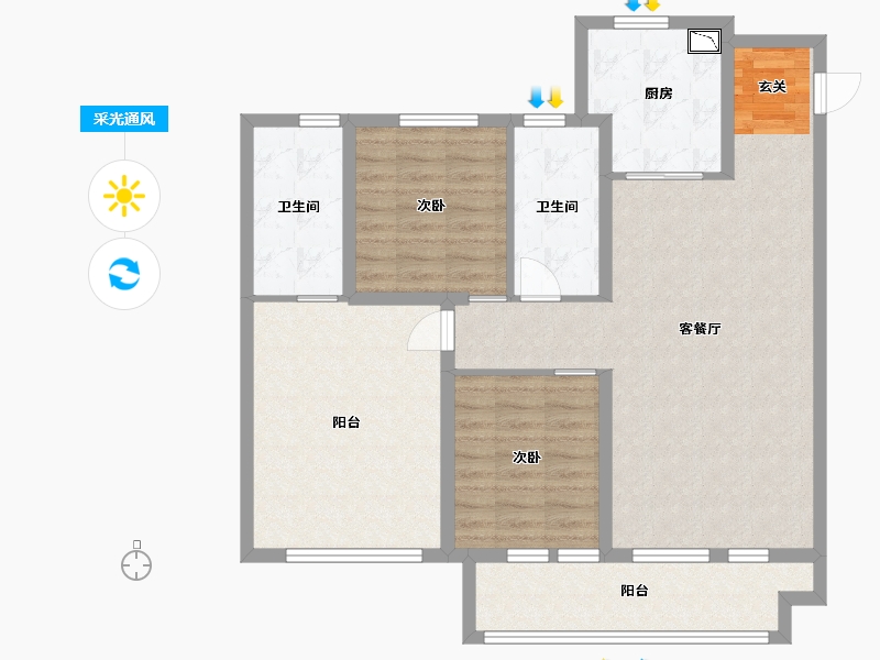 山东省-潍坊市-桃源金茂悦-100.01-户型库-采光通风