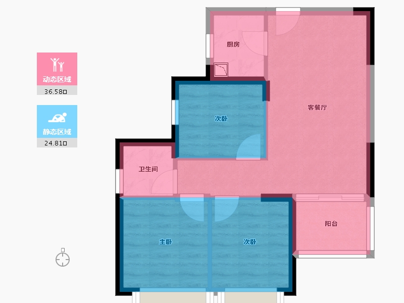 广西壮族自治区-南宁市-人和公园溪府-54.53-户型库-动静分区