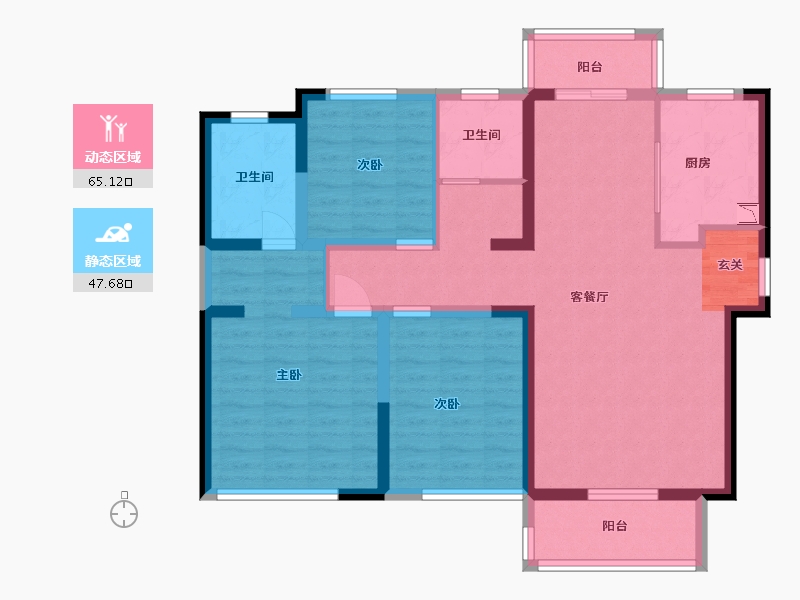 河南省-商丘市-商丘绿地城5区-100.00-户型库-动静分区