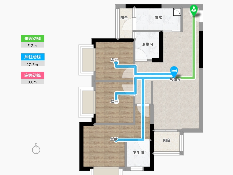 广西壮族自治区-南宁市-人和公园溪府-59.21-户型库-动静线