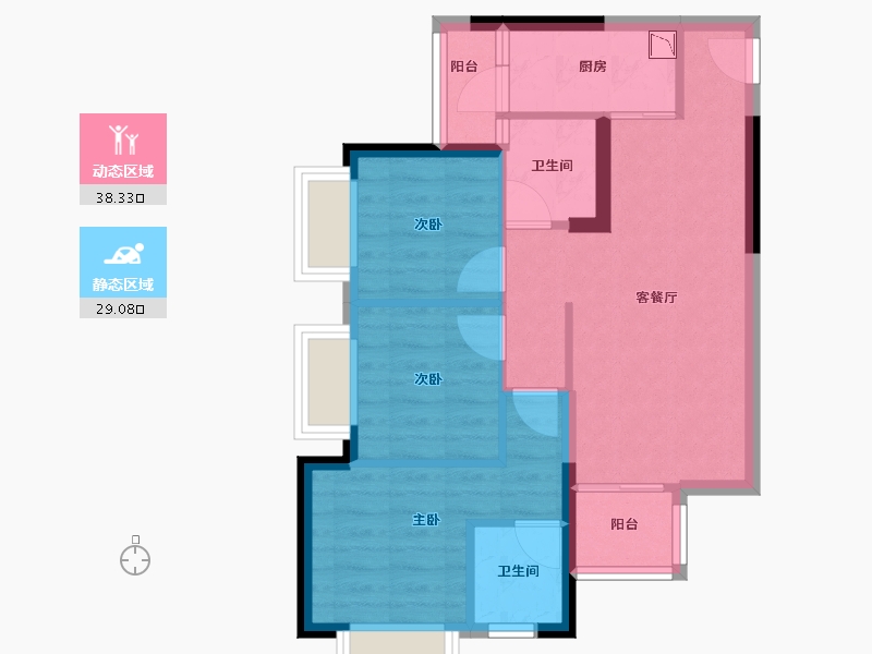 广西壮族自治区-南宁市-人和公园溪府-59.21-户型库-动静分区