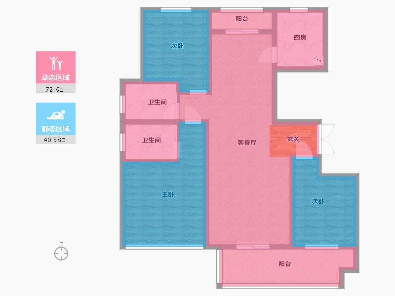 河南省-商丘市-柘城建业幸福里-100.08-户型库-动静分区