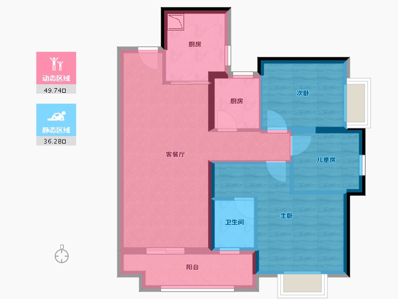 广东省-广州市-保利时代（佛山）-75.99-户型库-动静分区