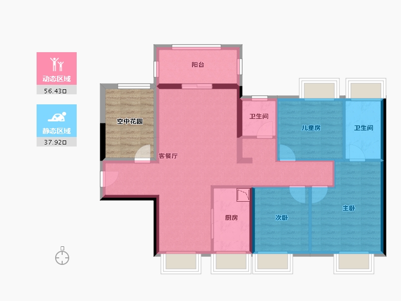 广东省-广州市-保利时代（佛山）-92.00-户型库-动静分区