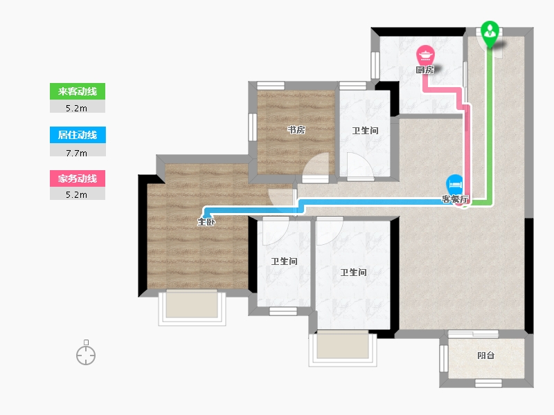 广东省-广州市-中海学仕里-71.20-户型库-动静线