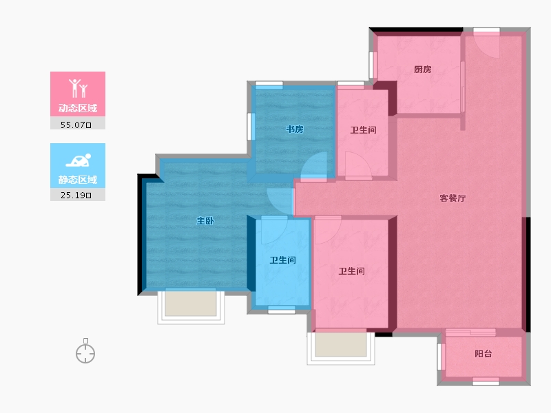 广东省-广州市-中海学仕里-71.20-户型库-动静分区