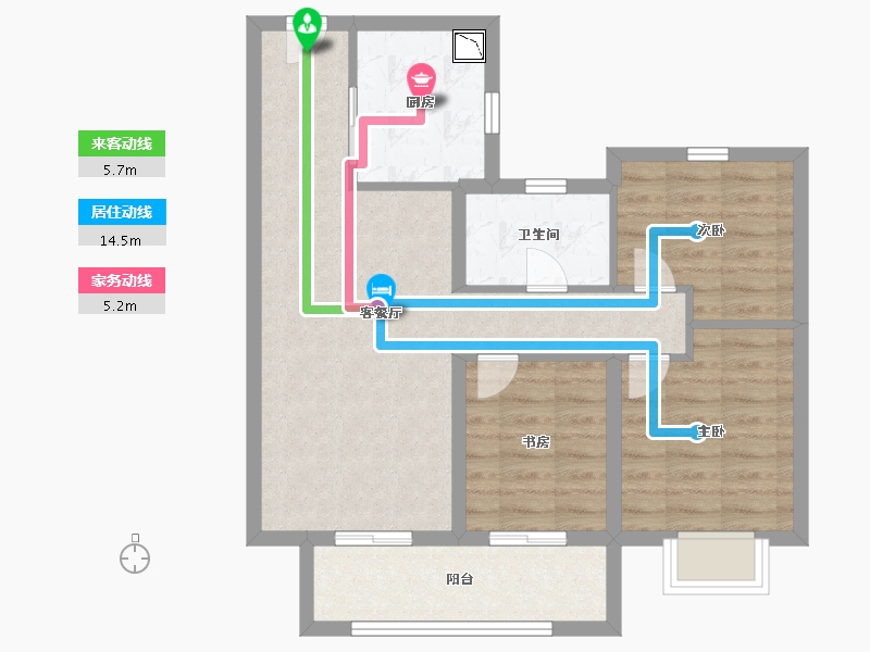 河南省-郑州市-碧桂园名门凤凰城-71.20-户型库-动静线