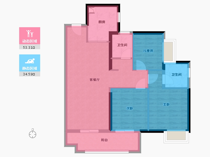 广东省-广州市-保利时代（佛山）-78.40-户型库-动静分区