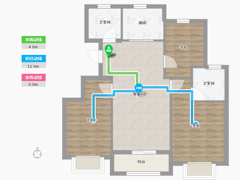 浙江省-湖州市-滨江棕榈・十里春晓-71.80-户型库-动静线