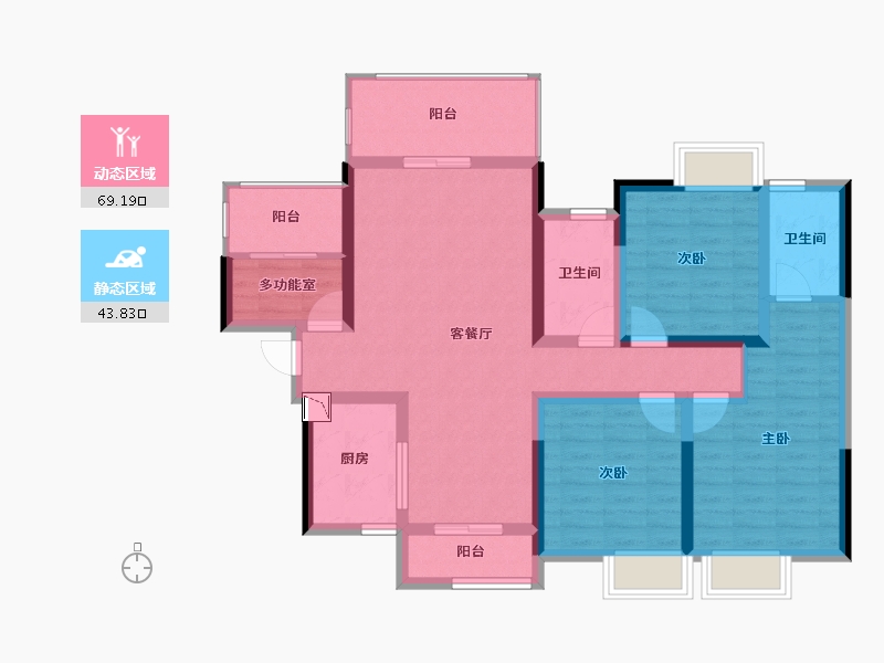 湖南省-株洲市-华晨翡翠湾-99.70-户型库-动静分区