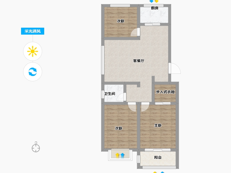 山东省-烟台市-东泰仕林首府-76.00-户型库-采光通风