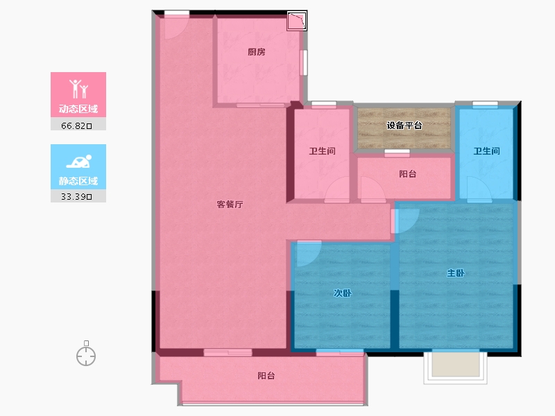 浙江省-湖州市-碧桂园江山赋-93.60-户型库-动静分区