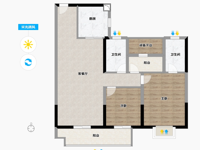 浙江省-湖州市-碧桂园江山赋-93.60-户型库-采光通风