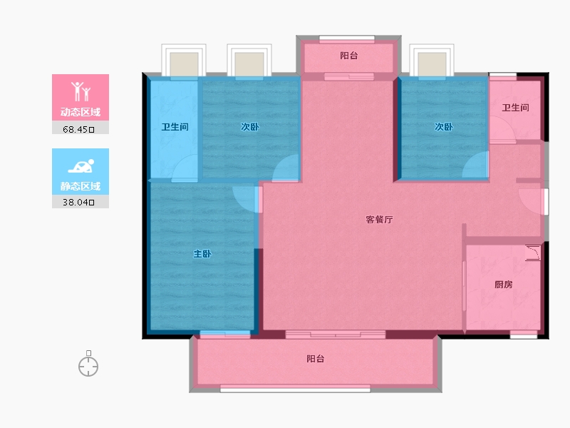 广东省-广州市-时代倾城（中新）-96.15-户型库-动静分区