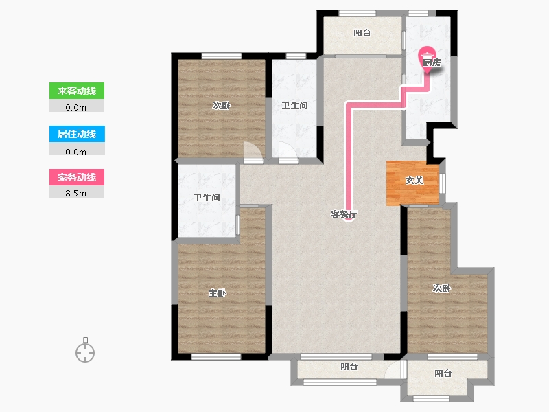 山东省-潍坊市-中冶潍坊公馆-130.40-户型库-动静线