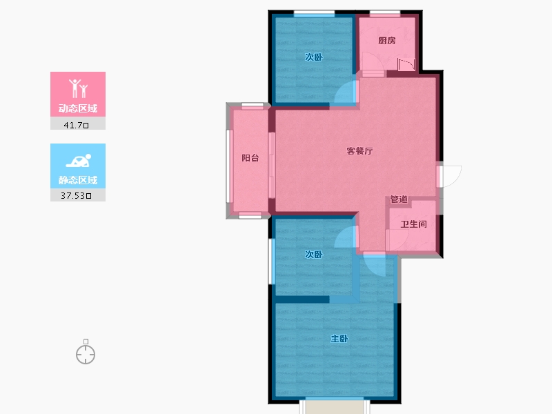 山西省-太原市-阳光尚都-69.73-户型库-动静分区