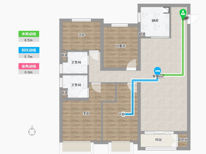 山西省-太原市-保利和光尘樾-95.54-户型库-动静线