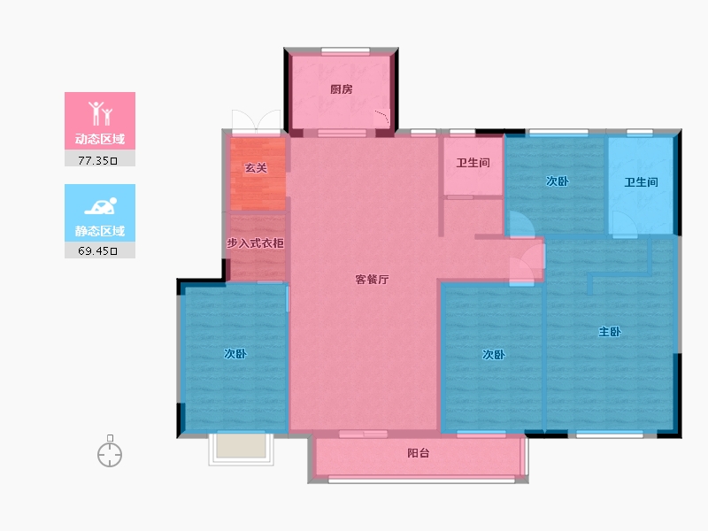 山东省-潍坊市-中梁颐和雅筑-133.60-户型库-动静分区