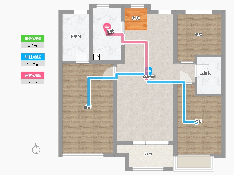 山东省-潍坊市-融创融公馆-84.87-户型库-动静线