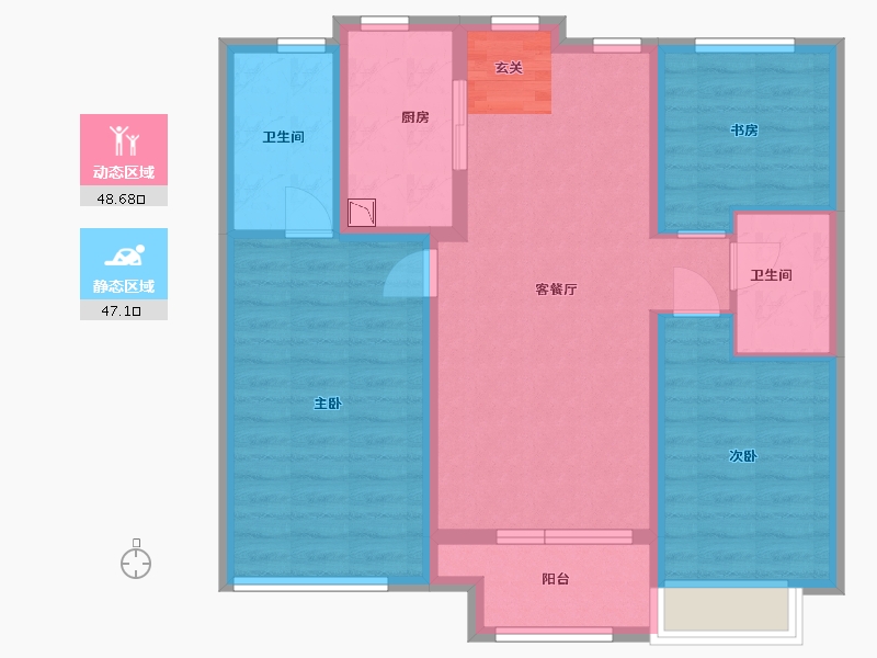 山东省-潍坊市-融创融公馆-84.87-户型库-动静分区